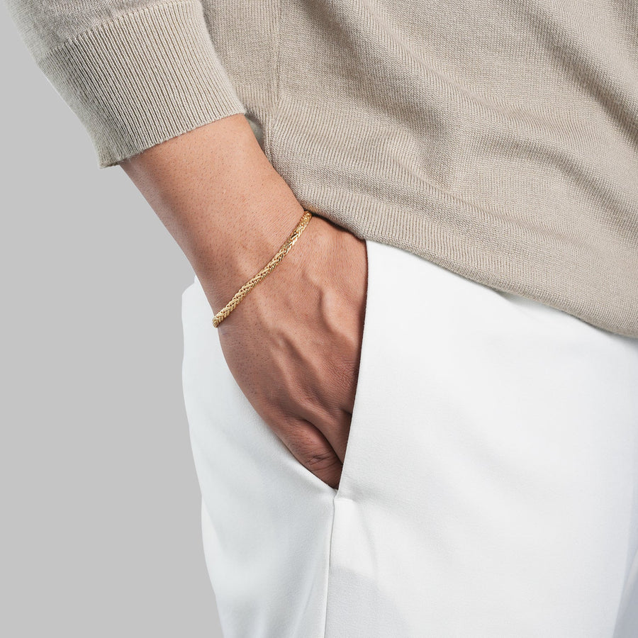 Men's Urban Weave Bracelet | 18K Luxury Gold-Plated