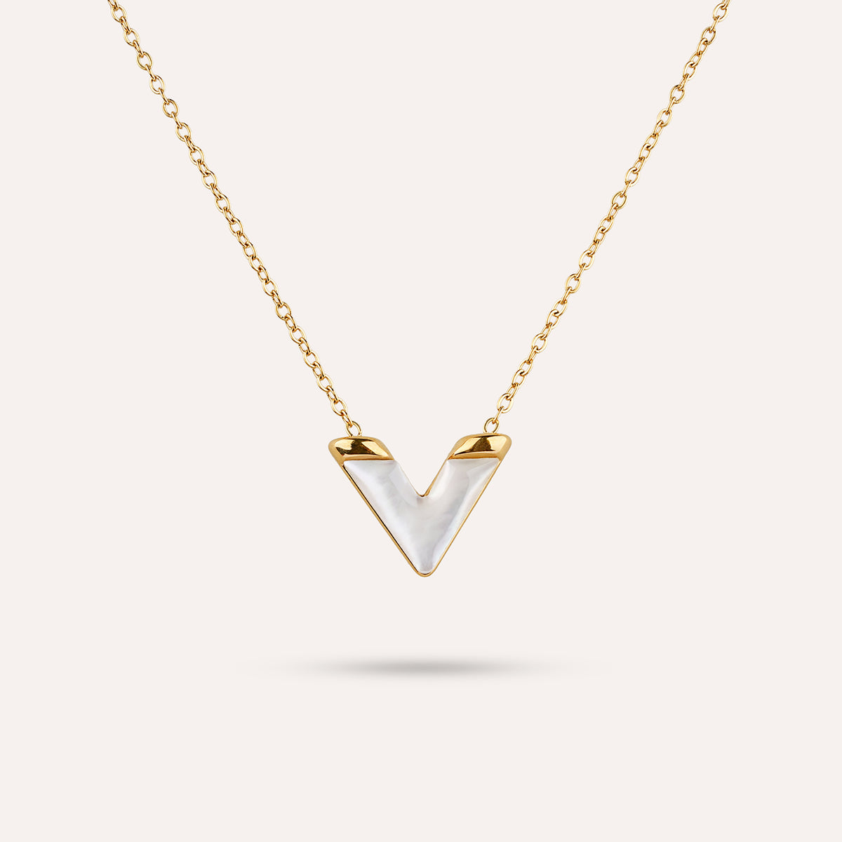 Vela Pendant Necklace | V Shape Gold-Tone Chain