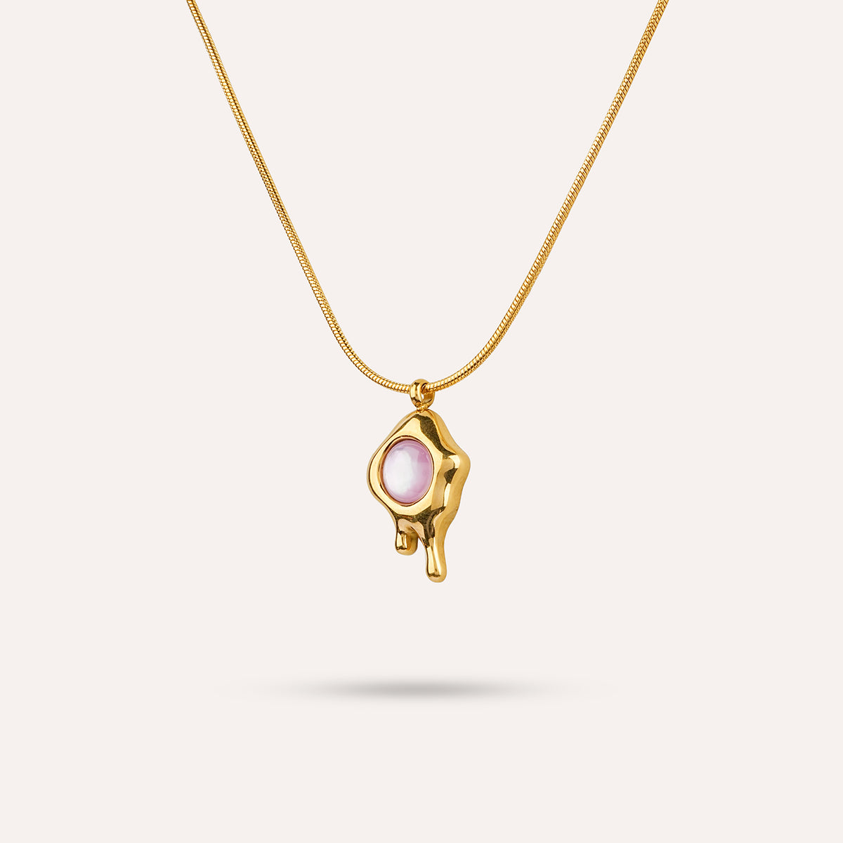 Women's Lava Pendant Necklace | Gold-Tone Stone Chain