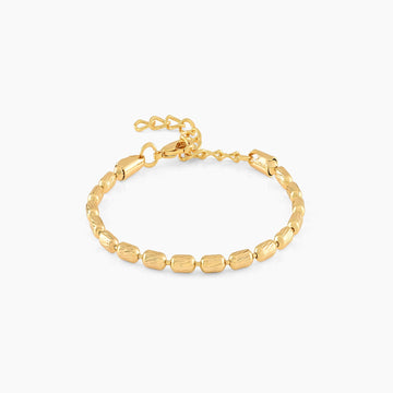 Men's Barrel Bracelet | 18K Thick Gold-Plated