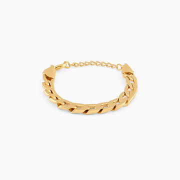 Men's Hammered Link Bracelet | 18K Premium Gold-Plated