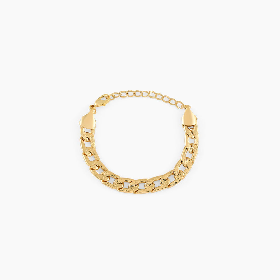 Men's Hammered Link Bracelet | 18K Premium Gold-Plated