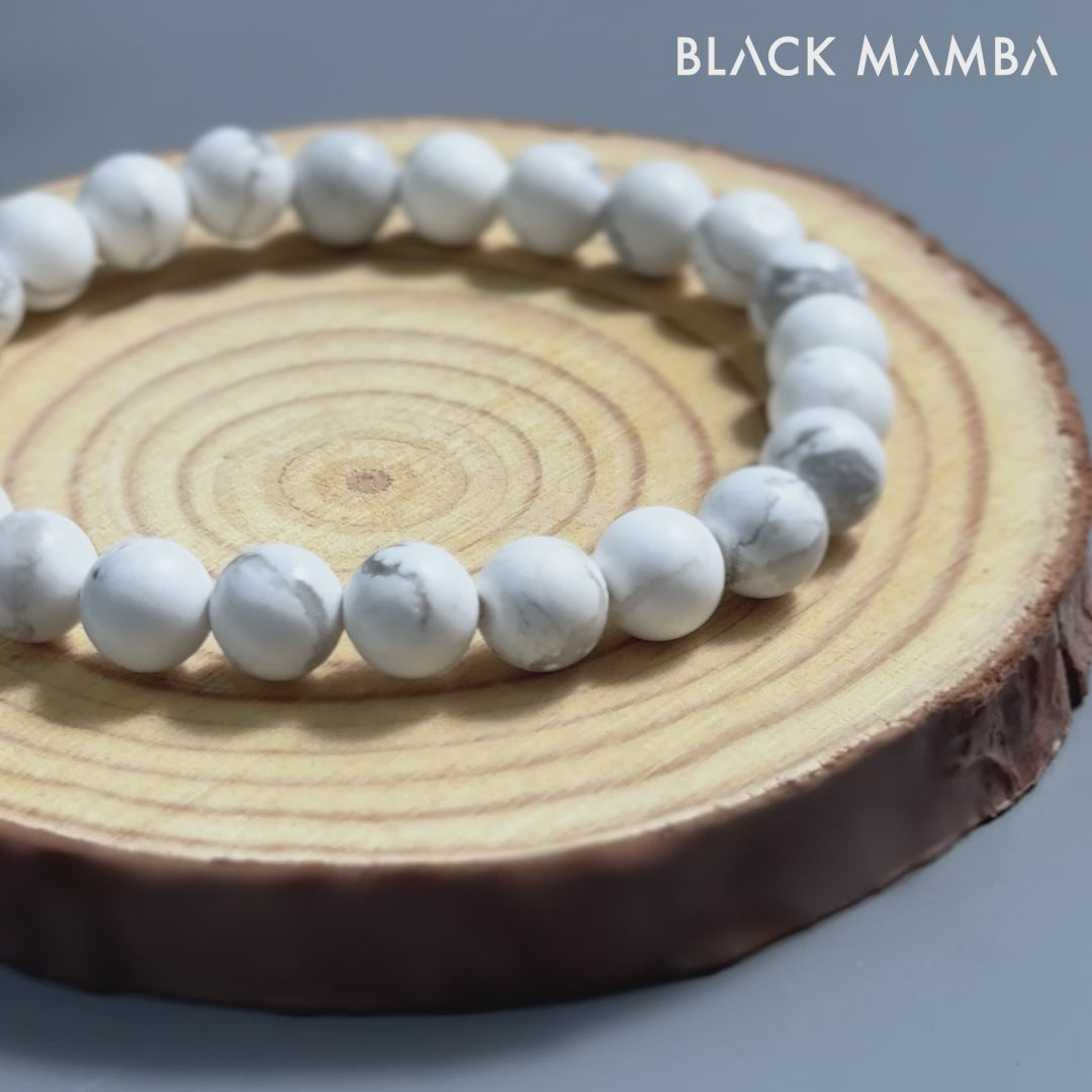 Howlite Natural Stone Bracelet – Tranquility, Balance & Mindfulness