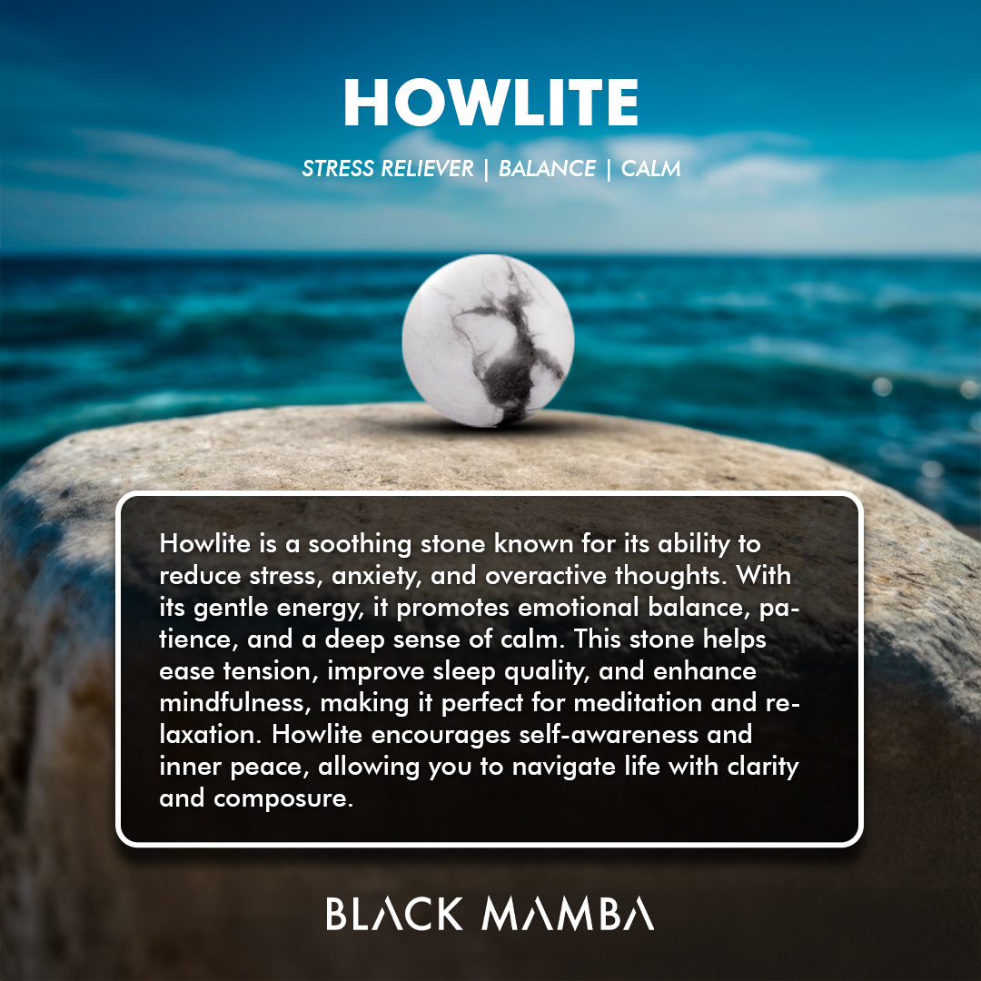 Howlite Natural Stone Bracelet – Tranquility, Balance & Mindfulness